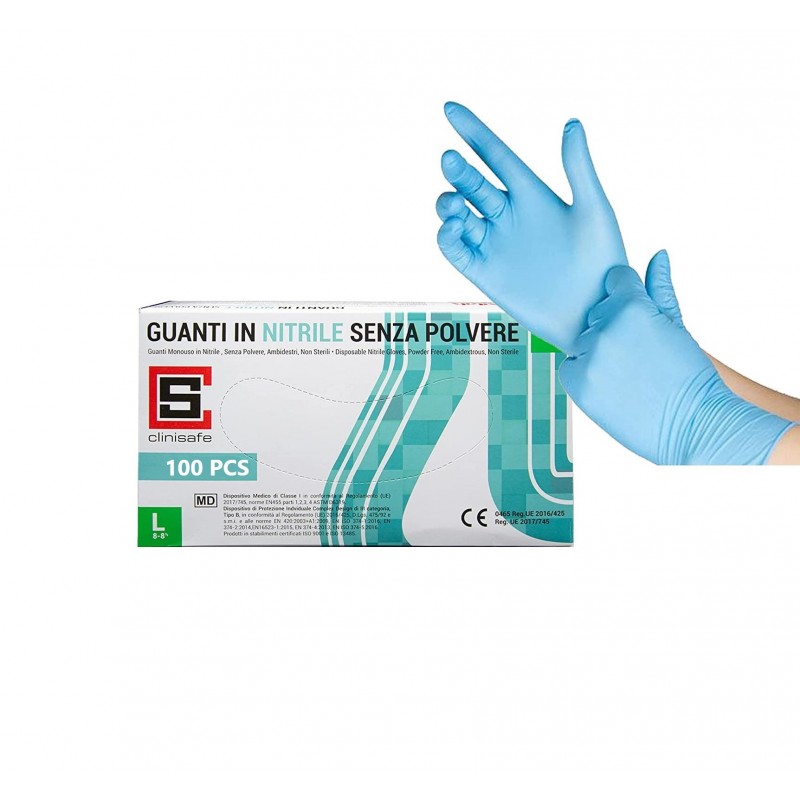 Guanti Nitrile Clinisafe L Non Talcati